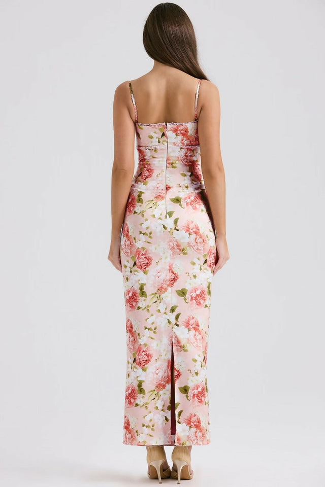 House of CB Josefina Maxi Dress Pink Peony - 6 / Floral - Dresses