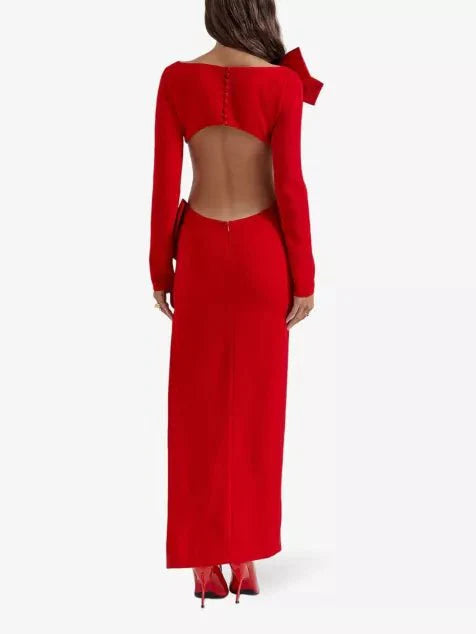 House of CB - HOUSE OF CB Lavele bow-embellished crepe maxi dress