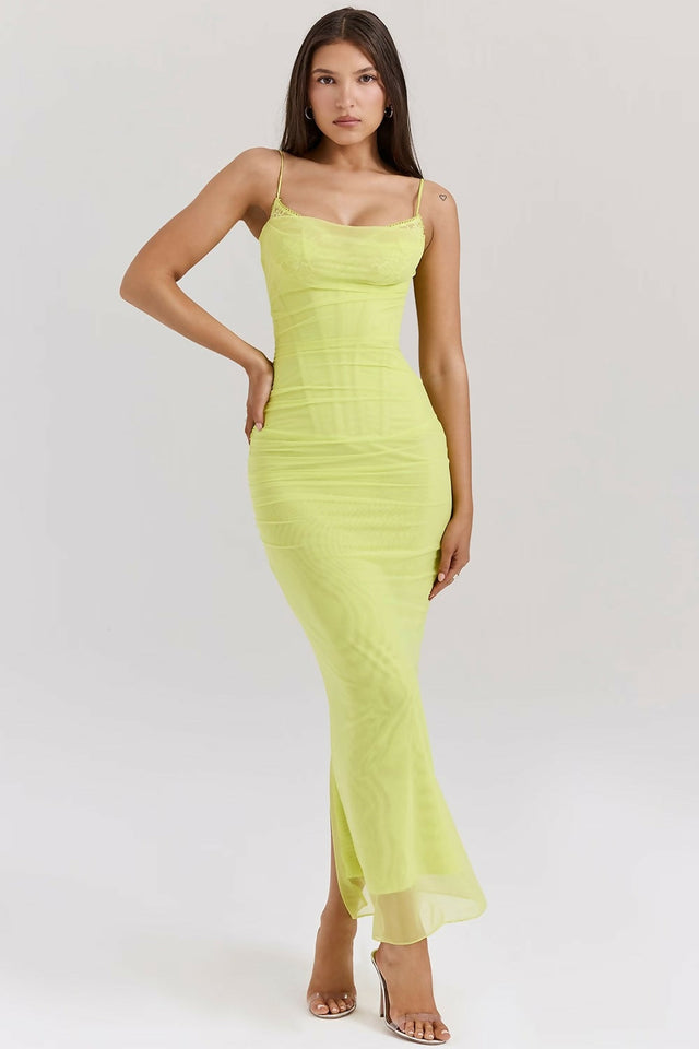 House of CB Nailani Maxi Lime - 8 / Yellow - Dresses