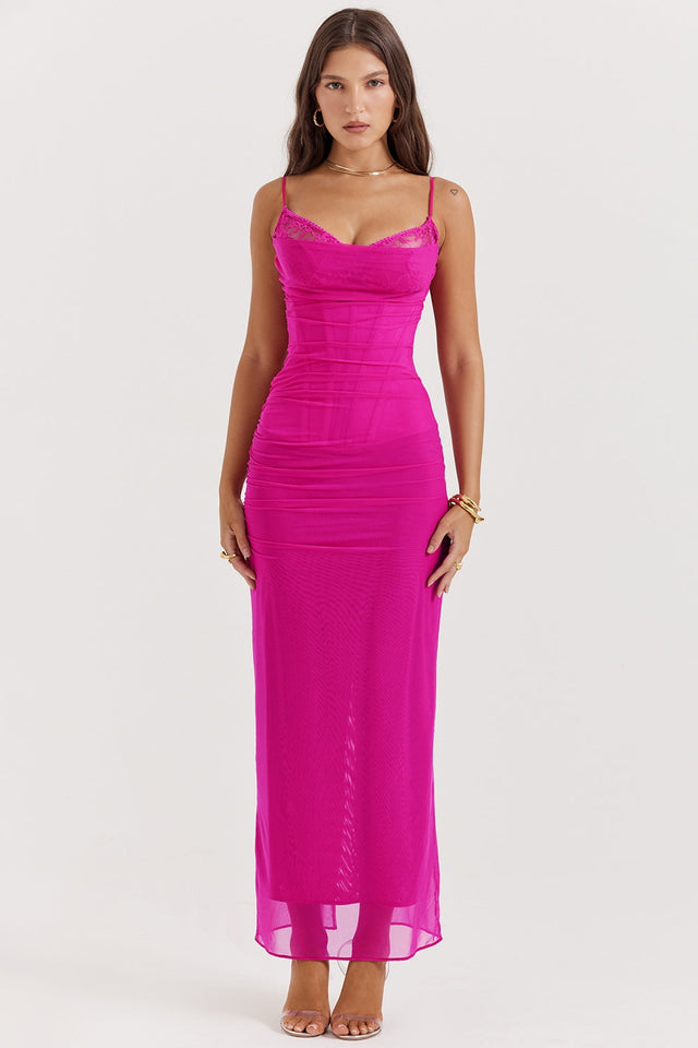 House of CB Nalini Maxi Dress in Fuchsia Size S / AU 8 - 8 / Pink - Dresses