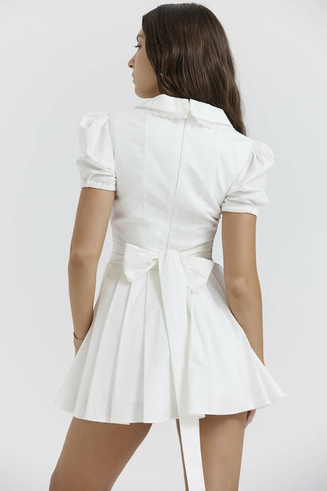 House of CB - House of CB Piera White Pleated Mini