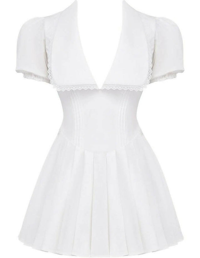 House of CB - House of CB Piera White Pleated Mini