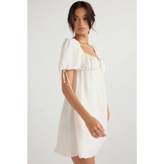 House of CB Princess Ivory Georgette Mini Dress - 95 / Ivory - Dresses