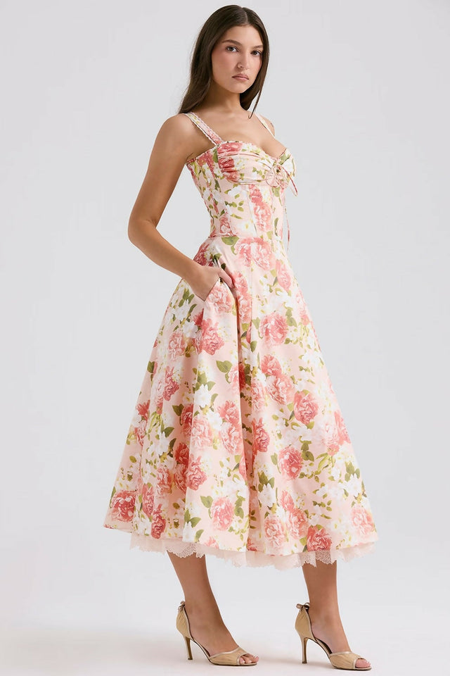 House of CB Rosalee Dress Pink Peony - 8 / Floral - Dresses
