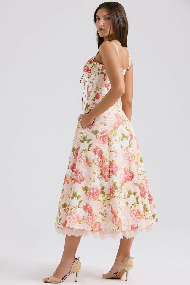 House of CB Rosalee Dress Pink Peony - 8 / Floral - Dresses