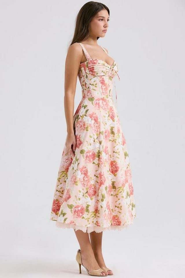 House of CB Rosalee Dress Pink Peony - 8 / Floral - Dresses