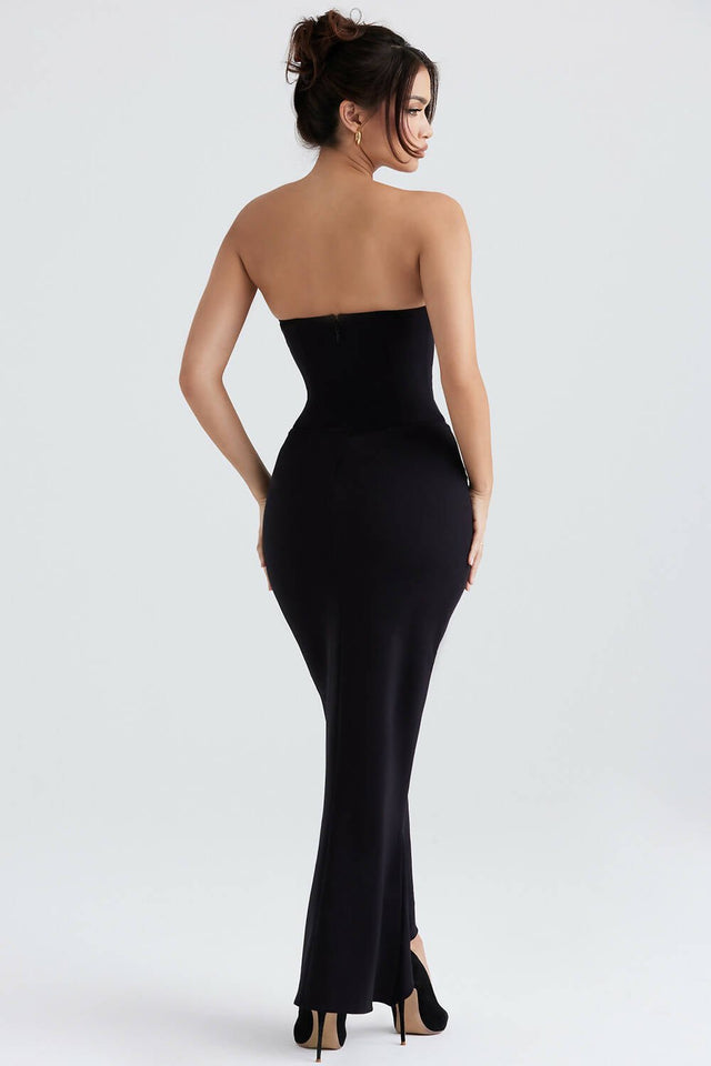 House of CB - House of CB Sabine Black Strapless Corset Dress