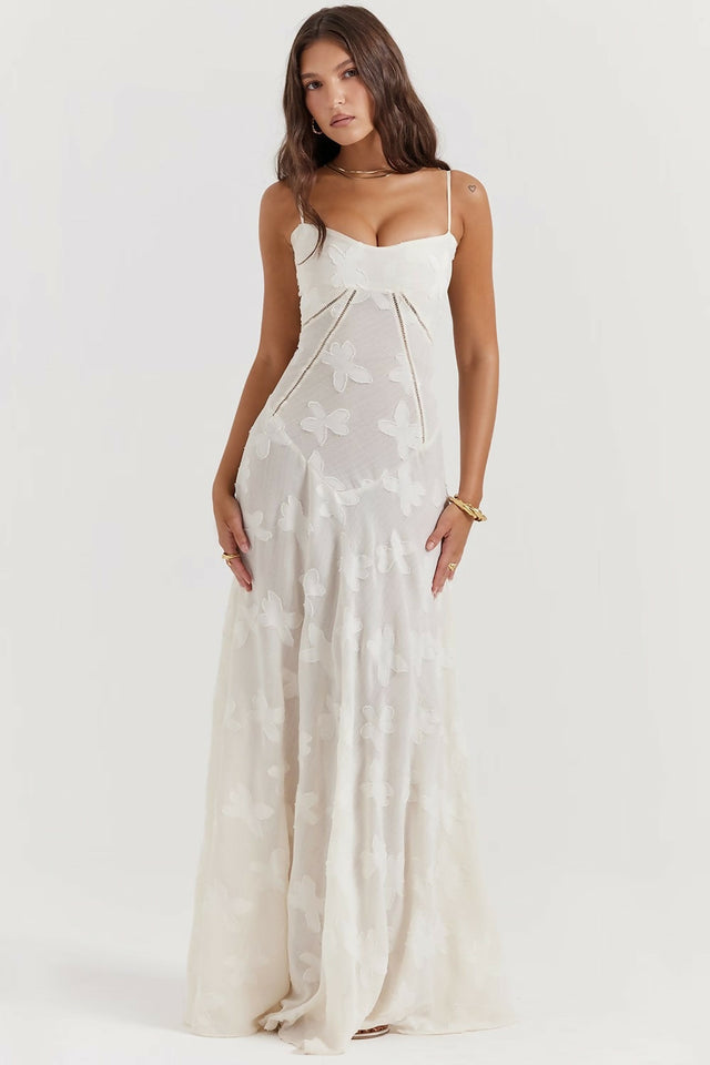 House of CB Seren Maxi Gown Ivory - 8 / White - Dresses