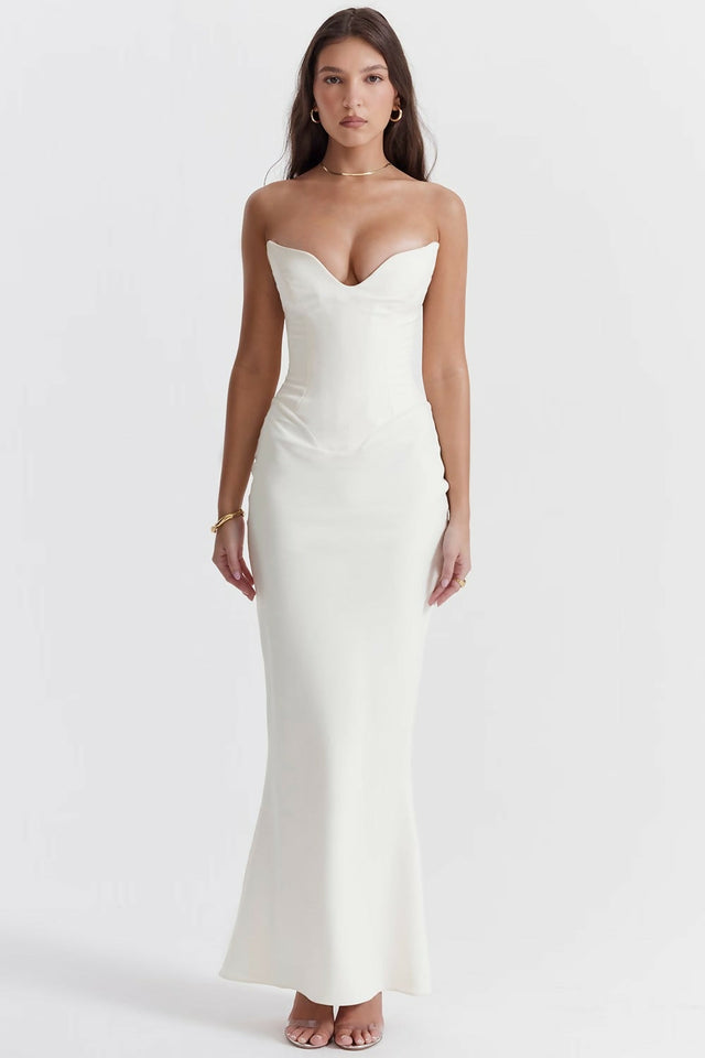 House of CB Tamara Maxi Ivory - 8 / White - Dresses