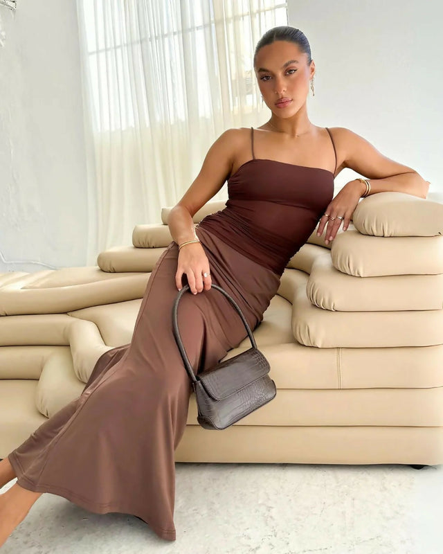 Hussh Pipa Maxi Dress Brown - 6 / Brown - Dresses