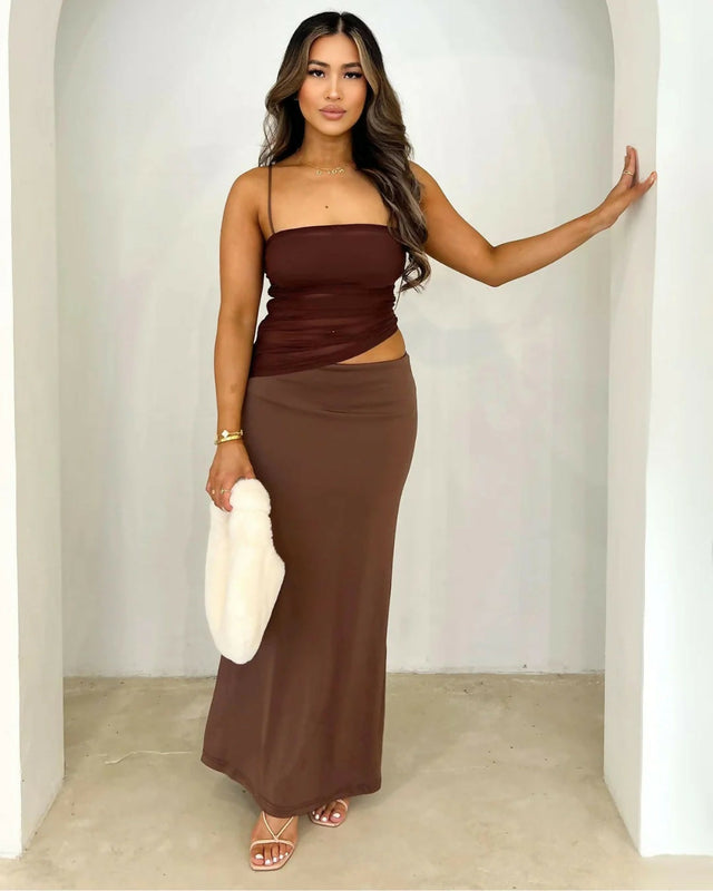 Hussh Pipa Maxi Dress Brown - 6 / Brown - Dresses