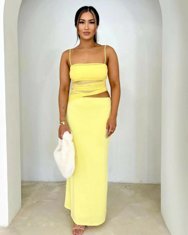 Hussh Pipa Maxi Dress Yellow - Dresses