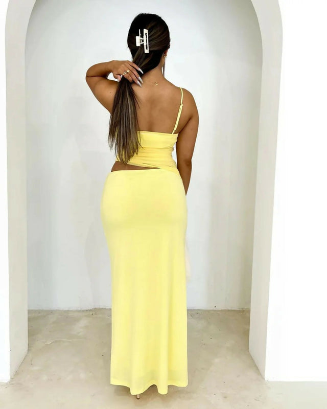 Hussh Pipa Maxi Dress Yellow - Dresses