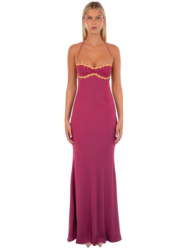 I Am Delilah Wine Maxi Dress - Dresses