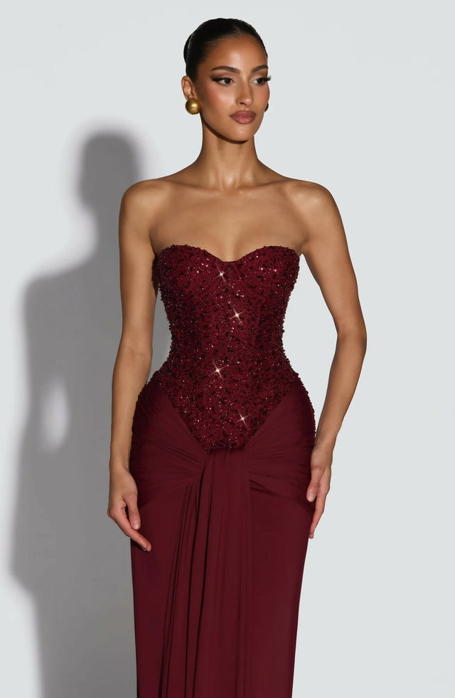 BABYBOO Carina Maxi Dress Burgundy
