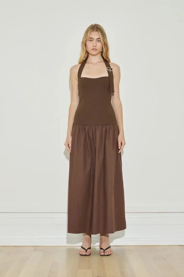 MAISON ESSENTIELE Buckle Dress Chocolate