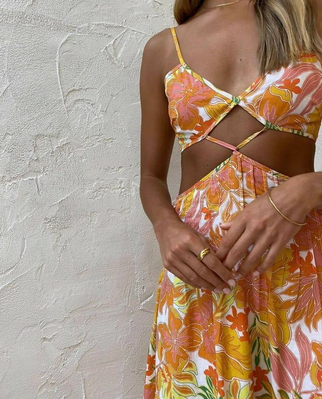 Issy Citrus Dress in Aloha Print - 8 / Floral - Dresses