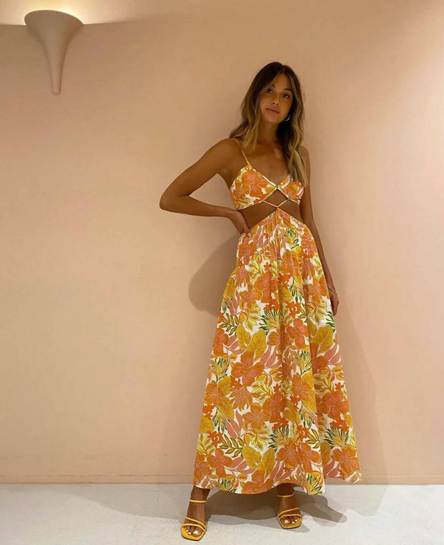 Issy Citrus Dress in Aloha Print - 8 / Floral - Dresses