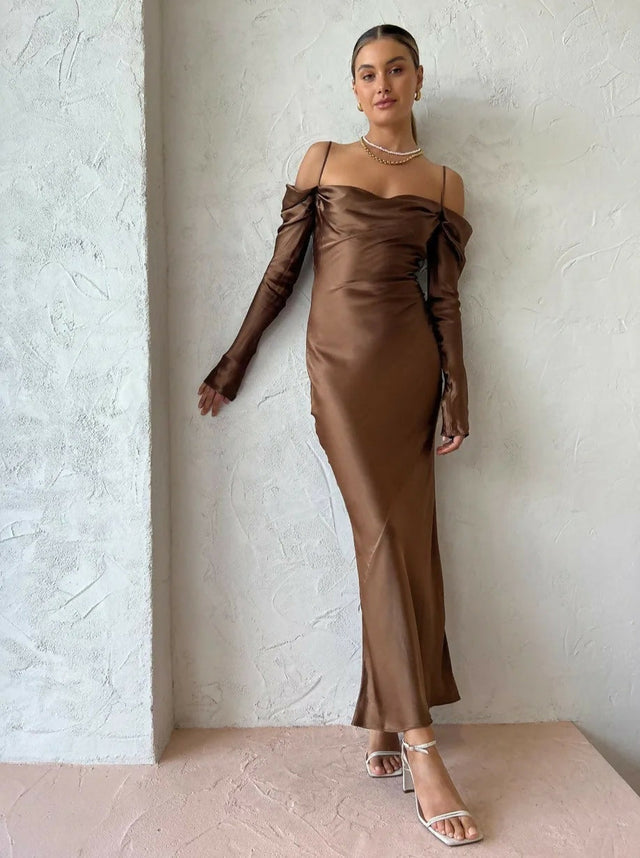 Issy Sereia Dress in Copper - 8 / Brown - Dresses