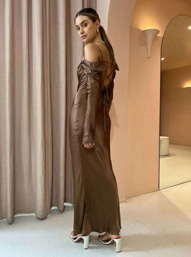 Issy Sereia Dress in Copper - 8 / Brown - Dresses