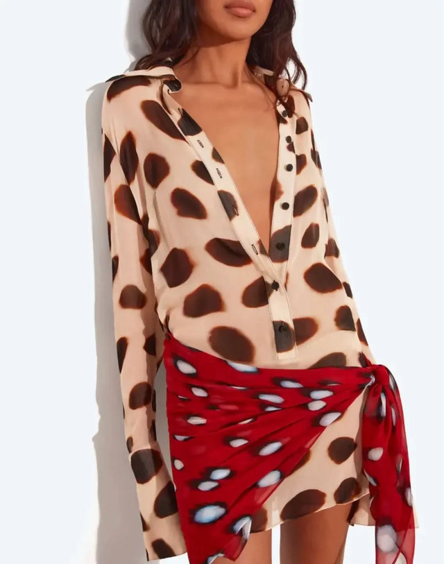 Rat and Boa Nilah Mini Shirt Dress in Animal
