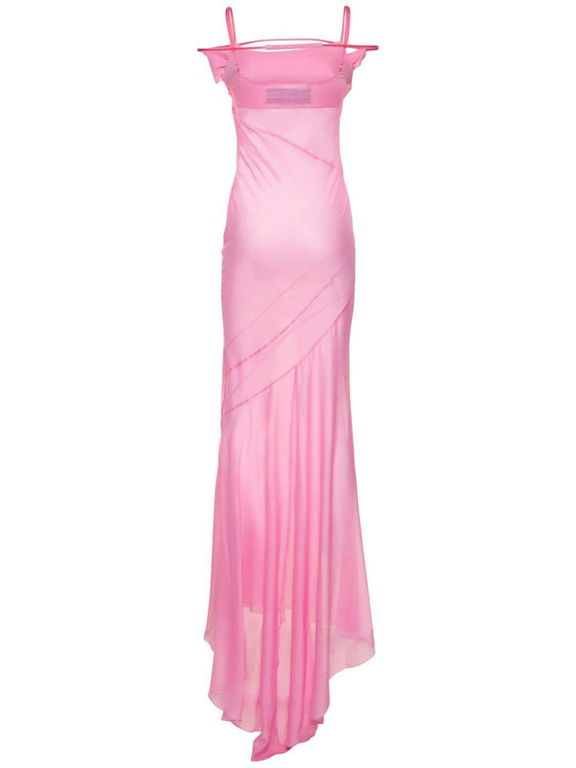 jacquemus-pink-Robe-en-mousseline-de-soie-la-robe-draggiu