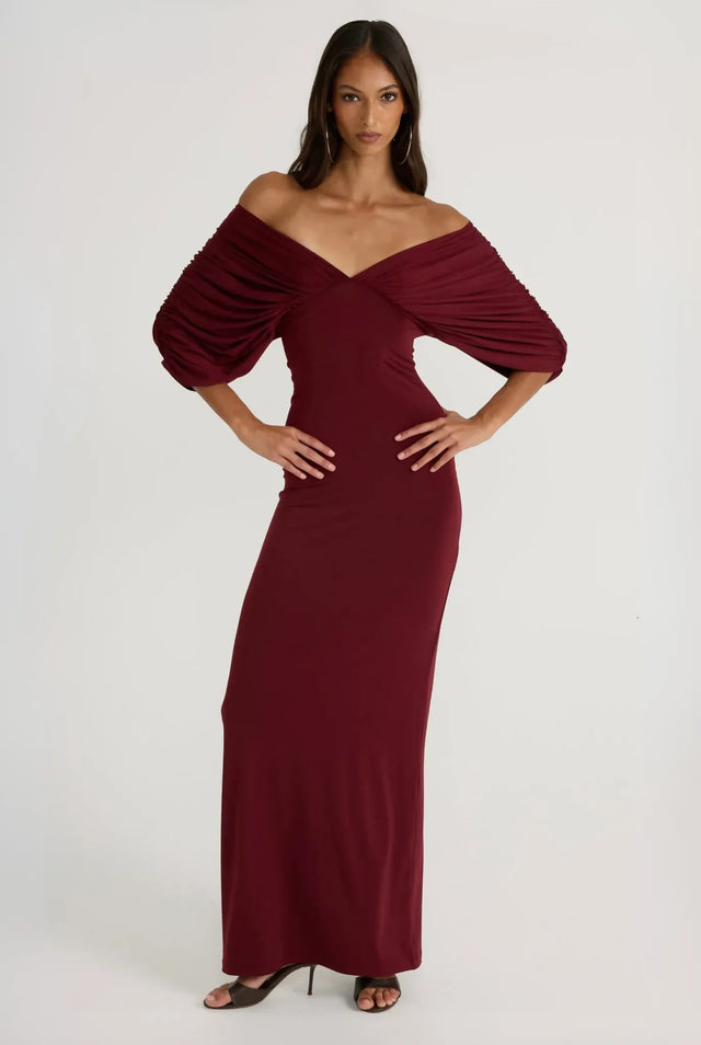 Ance Gria Neve Dress - Burgundy