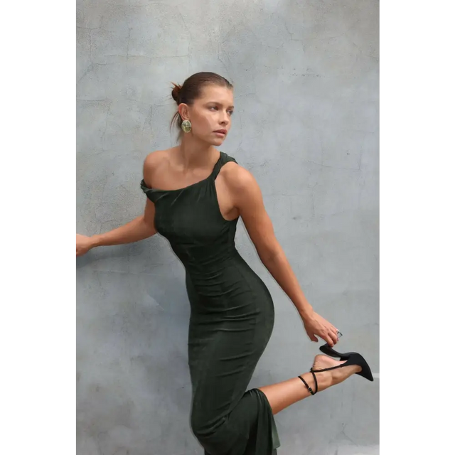 Johansen - The Long Poppy Dress - Green - Dresses