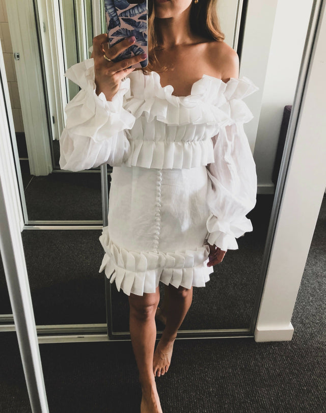 Joslin Studio Alison Ramie Dress - 8 / White - Dresses