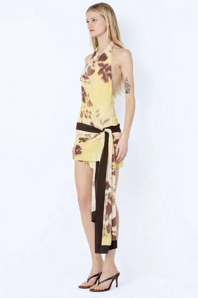 Bec + Bridge Blaise Halter Mini Dress | Palmera Floral