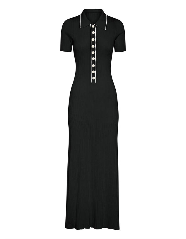 Anna Quan Laurel Penelope Midi Raven Black Dress