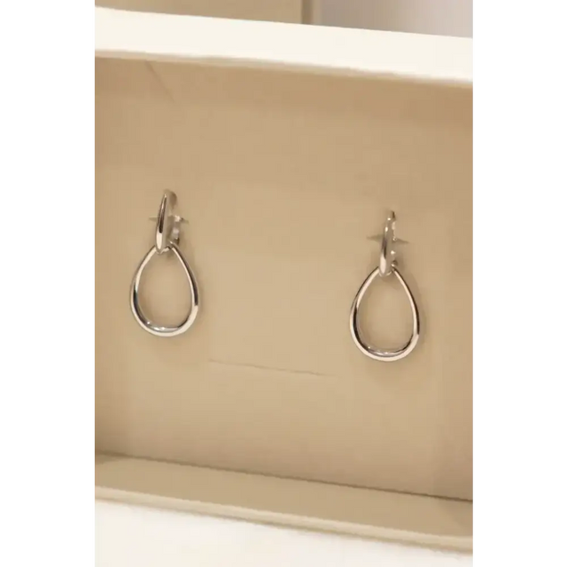 Junie + Belle Leni White Gold Hoop Huggies - White - Earrings
