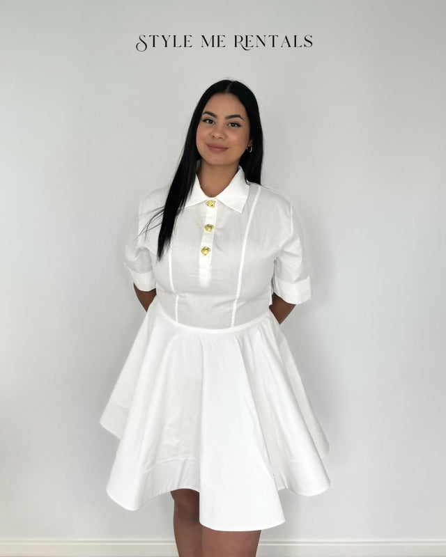 Justin Tong Charlotte Mini Dress White Size 10 - 10 / White - Dresses