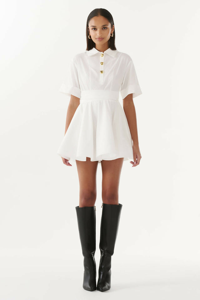 Justin Tong Charlotte Mini Dress White Size 10 - 10 / White - Dresses