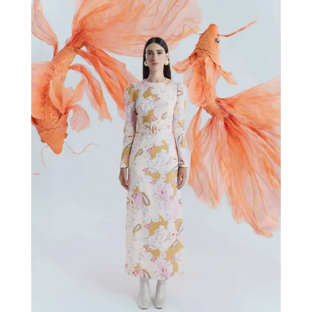 Justin Tong Hazel Maxi Dress Enchanted Waters Size 10 & Size 14 - Dresses