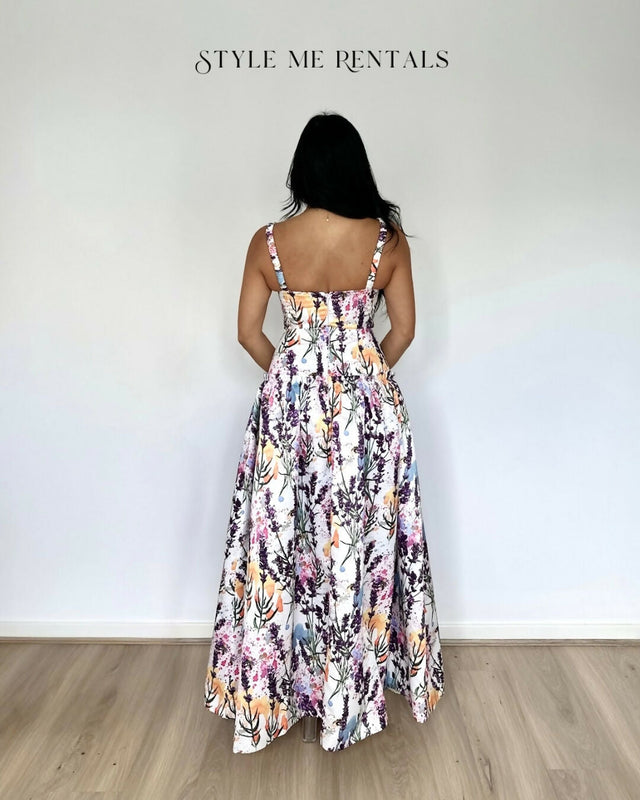 Justin Tong Lavande Maxi Dress Winter Bloom Print Size 8 - 8 / Floral - Dresses
