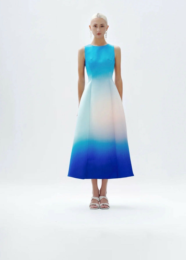 Justin Tong Serenity Dress - 12 / Blue - Dresses