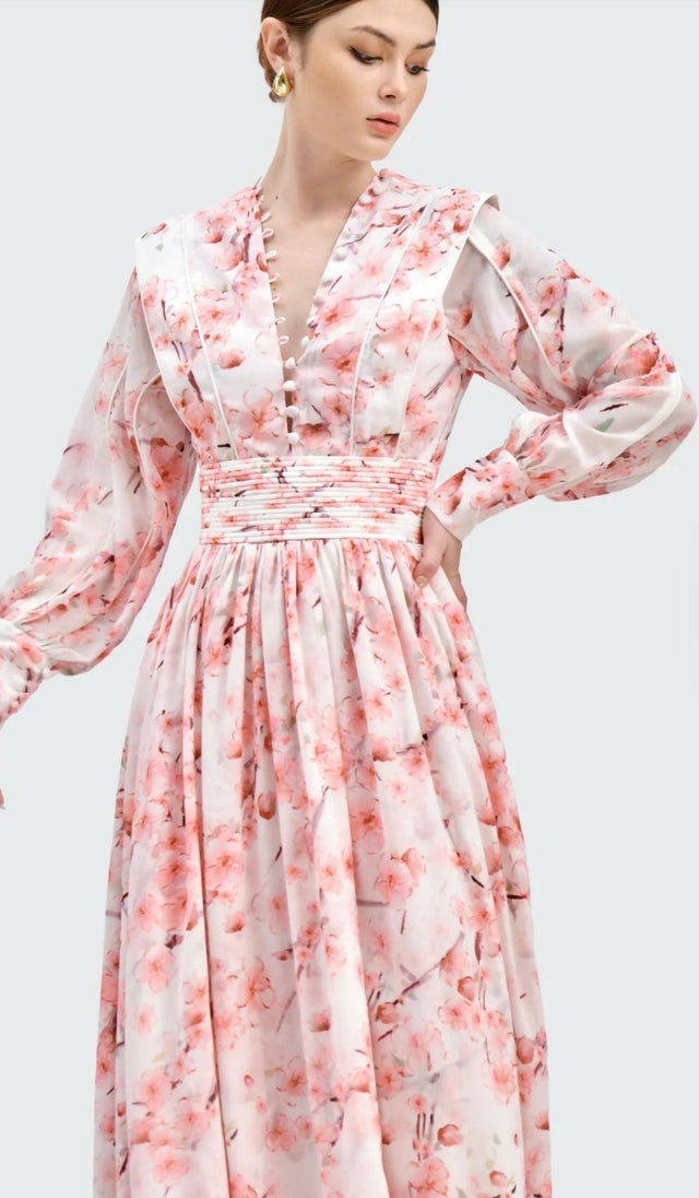 Justin Tong Xander Maxi Dress - 10 / Floral - Dresses