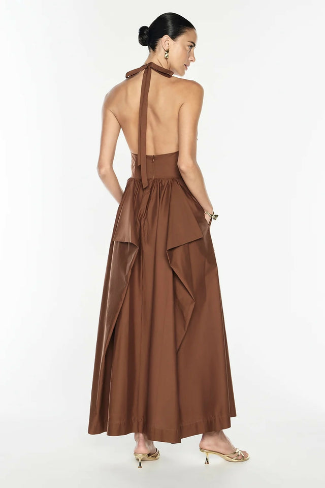 Manning Cartell Provence Halter Gown in Cognac