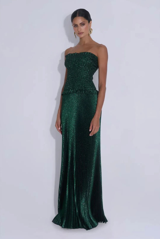 L'Idee Maya Gown Gotham Glitter Green Size 6,8,10,12