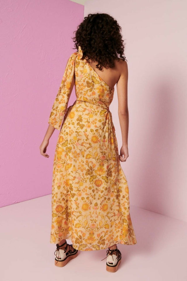 Kate Ford Alata Tie Cut Out Dress Multi Floral Size 12 - Dresses