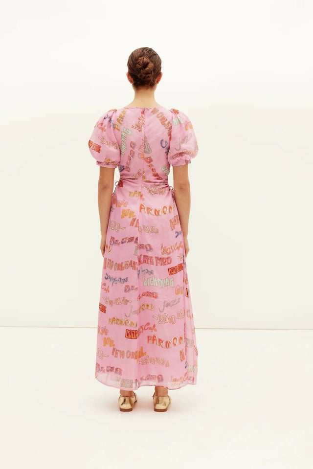 Kate Ford Calvalcade Puff Gown Pink Print Size 8 - 8 / Print - Dresses