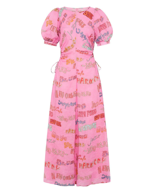 Kate Ford Calvalcade Puff Gown Pink Print Size 8 - 8 / Print - Dresses