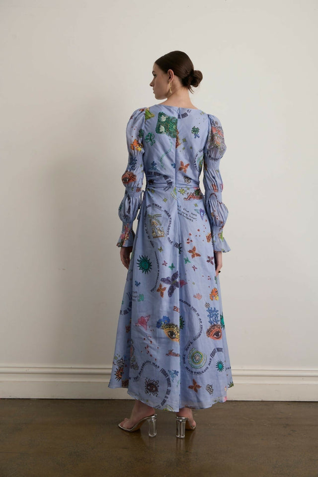 Kate Ford Caracus Cut Out Gown Multi Print Size 10 - Dresses