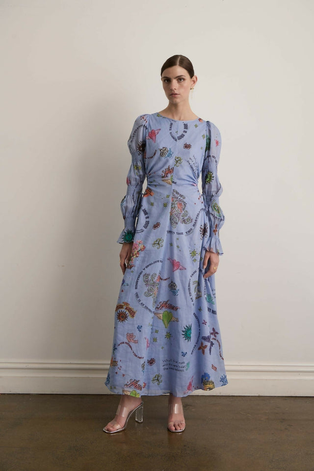 Kate Ford Caracus Cut Out Gown Multi Print Size 10 - Dresses