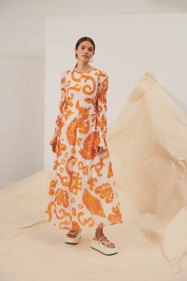 Kate Ford Elis Cut Out Gown Print Size 8 12 - Dresses