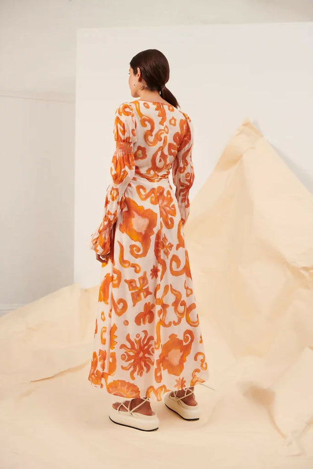 Kate Ford Elis Cut Out Gown Print Size 8 12 - Dresses