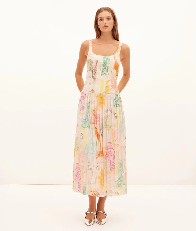 Kate Ford Ethelinda Pleated Corset Dress Size 4/AU14 - 14 / Multi - Dresses