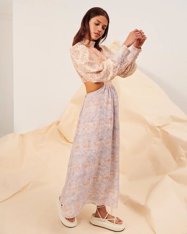 Kate Ford Ithaca Opened Gown Print Size 10 - 10 / Multi - Dresses