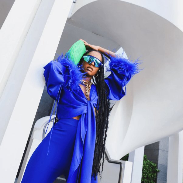 Khirzad Femme Tulum Feather Top & Skirt Sets.